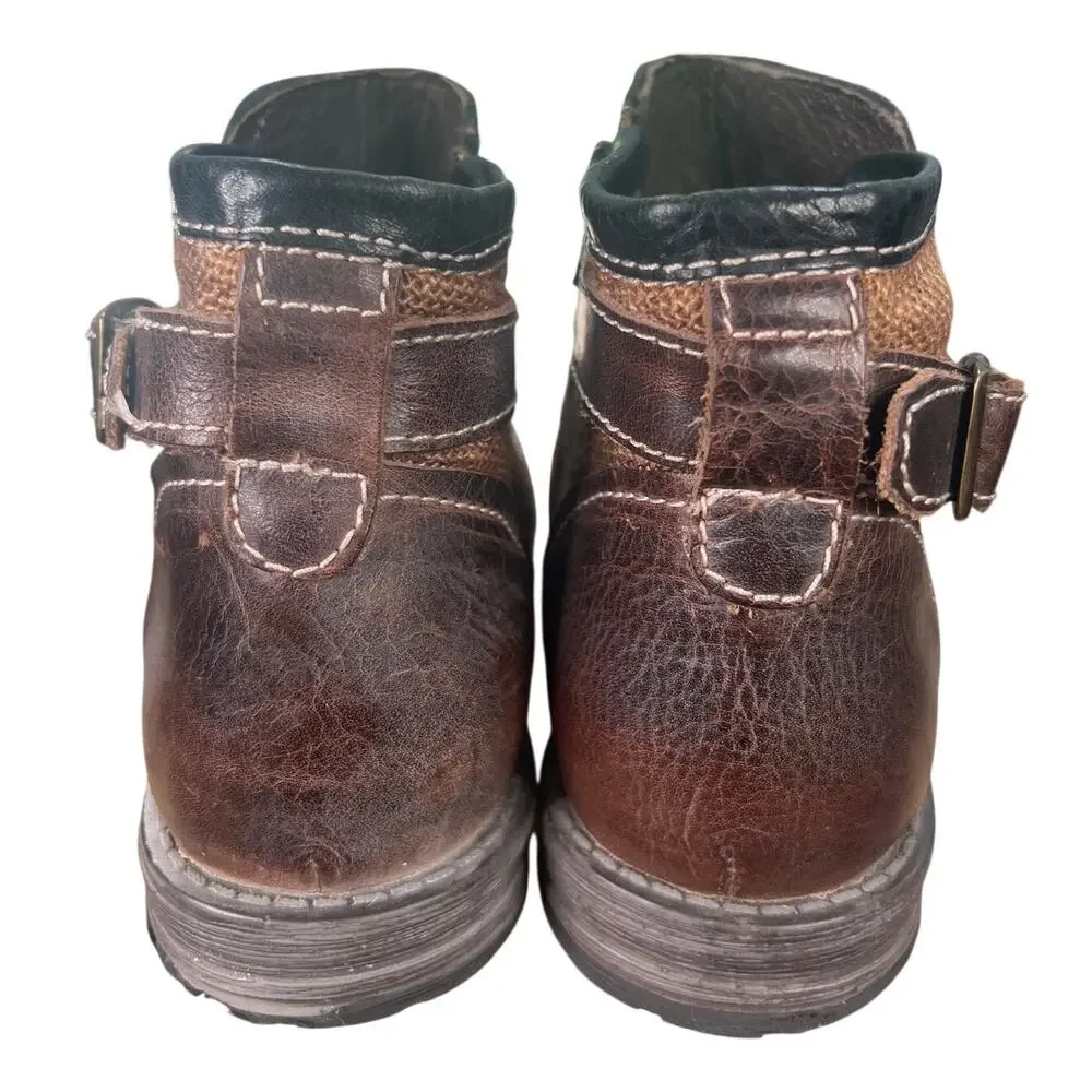 Bed Stu Men’s Johnston Black Brown Leather Chelsea Boot Size US 11.5